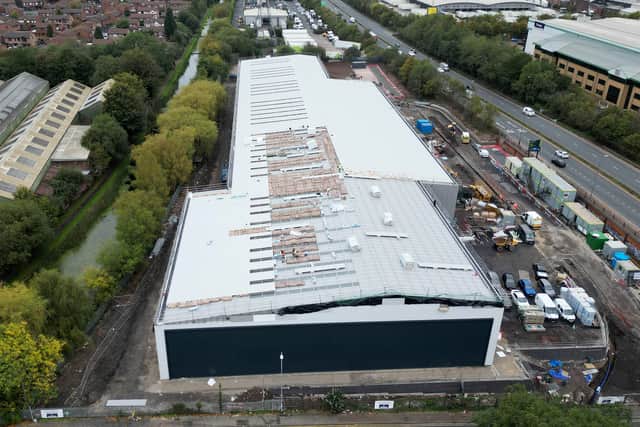 Construction of the huge Central Point development off Willenhall Road, Walsall continues. The vast unit can be seen from the Black Country Route.