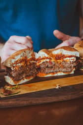 The Full Monty Burger is one of many new additions to the menu. Photo: Davenports