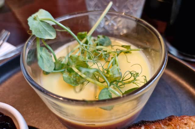 The chicken liver pate was a revelation, very tangy and tasty