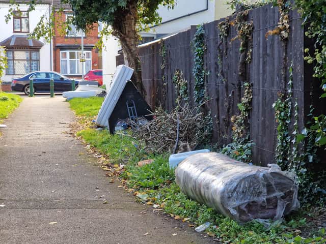 Fly tipping in Leicester Street, Wolverhampton