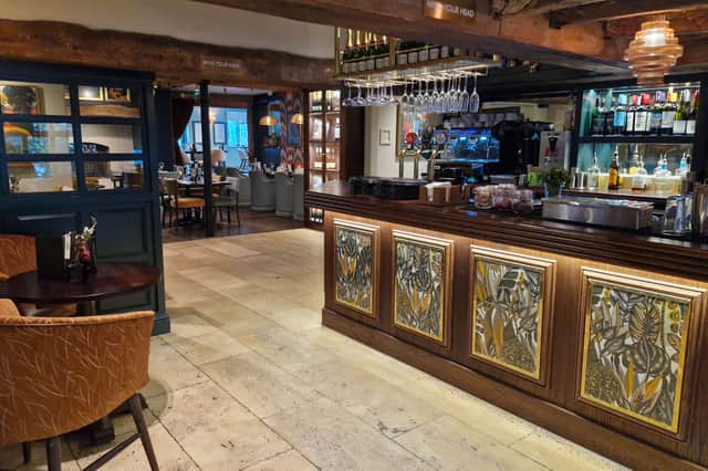 The bar is a light and bright sight, full of colour