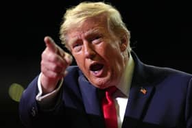 President Donald Trump speaks at a campaign rally
