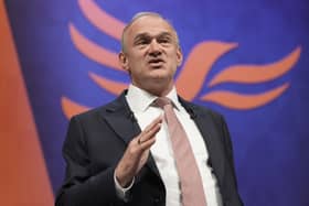 Sir Ed Davey speaking during the Liberal Democrat Party conference