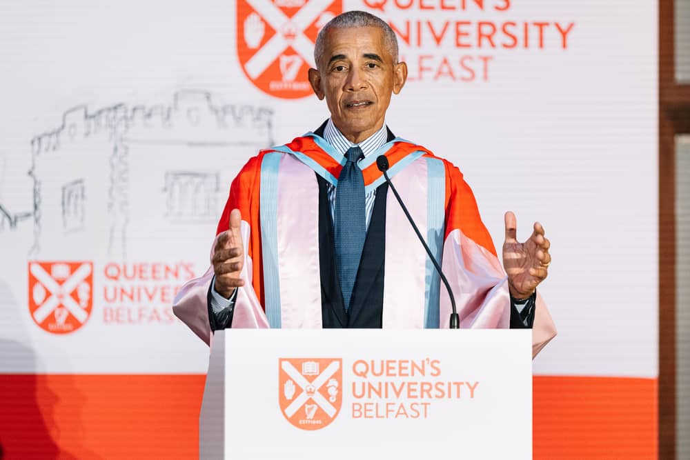 Barack Obama receives an Honorary Degree from Queen’s University Belfast