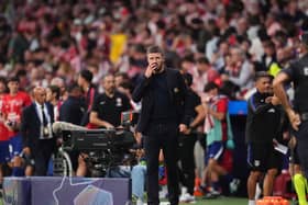 Manchester United manager Michael Carrick reacts