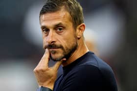 Watford manager Alessio Dionisi looks pensive on the touchline