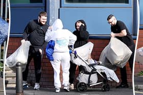 People leave HMP Birmingham, this morning, October 13, 2026.