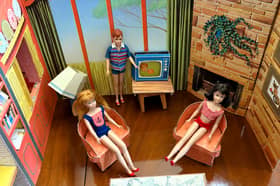   The rare Mattel 1964 Barbie Dream House made of cardboard with original cardboard furniture, it has an estimate of £120-£150 at Hansons Auctioneers’ sale at Bishton Hall on October 20  