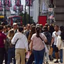 Shoppers on the high street