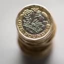 A pile of pound coins