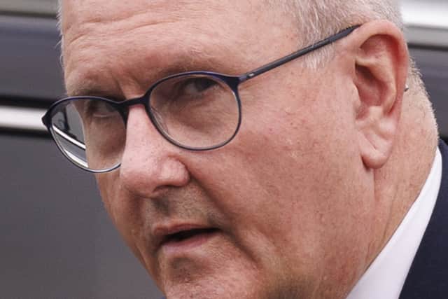 Jeffrey Donaldson was found guilty by a jury of 18 sex offences (Liam McBurney/PA)