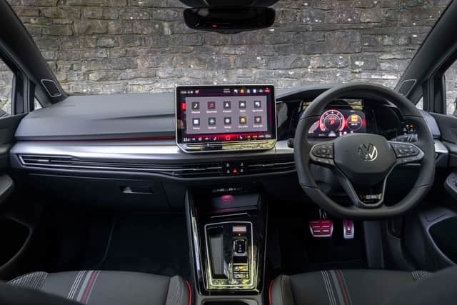 The interior isn’t too far away from the one in the standard Golf