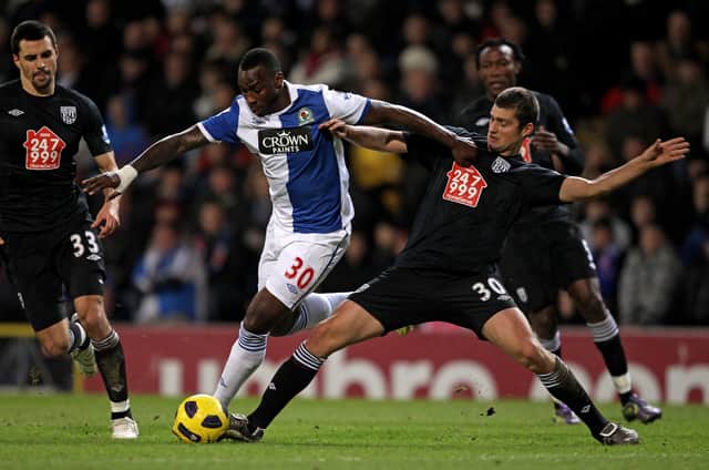 Jason Roberts takes on Albion in Blackburn colours