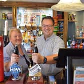 Mike Wood MP with landlady Michelle Preston at the Horse & Jockey pub in Wordsley