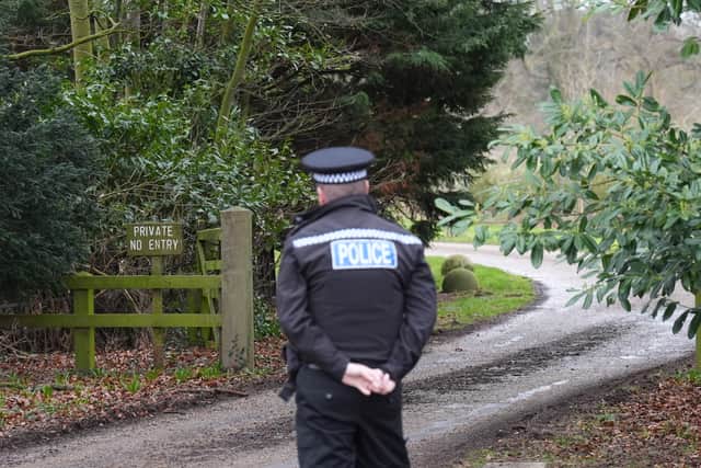 A police officer on duty at the Sandringham Estate in Norfolk (PA)