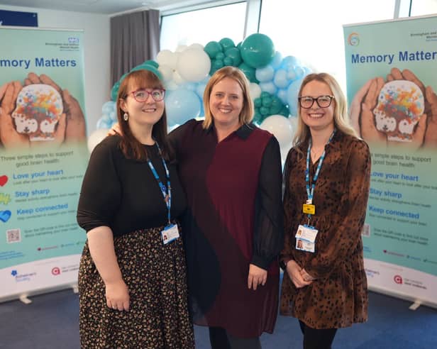 Lou Pickering, Community Service Manager for BSMHFT’s dementia and frailty services (Centre) at the official launch of Memory Matters. 