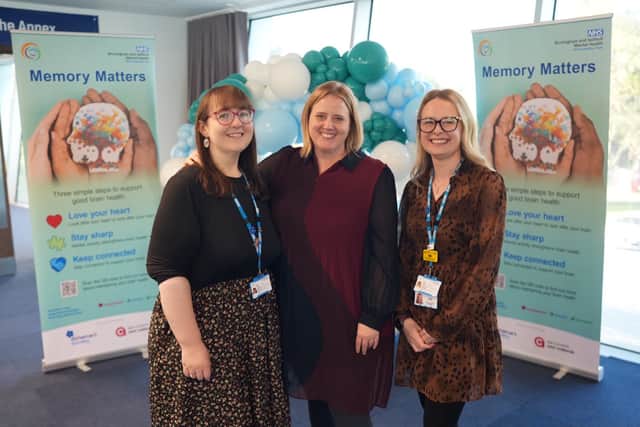 Lou Pickering, Community Service Manager for BSMHFT’s dementia and frailty services (Centre) at the official launch of Memory Matters.