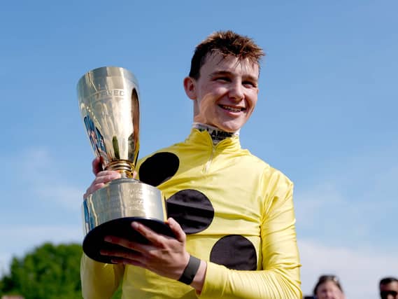Billy Loughnane with the 2000 Guineas trophy