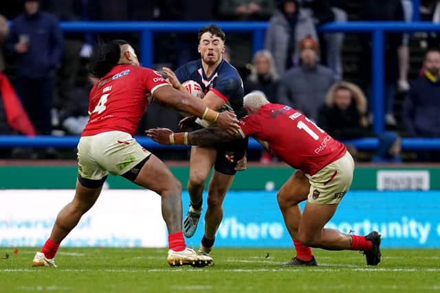 England beat Tonga in three back-to-back Tests in 2023 (Martin Rickett/PA)