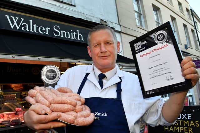 Walter Smith Butchers, Lichfield have won best pork sausages in England and Wales. Pictured is David Summers.
Tim Thursfield/Iconic Media Group