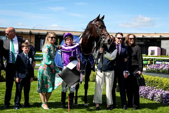 Winning connections with Gstaad after the Irish 2,000 Guineas (Evan Treacy/PA)
