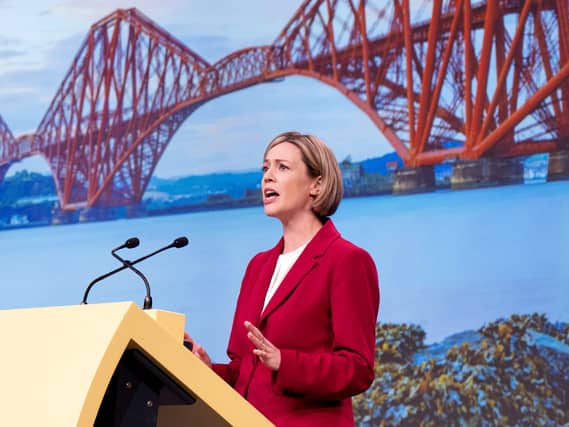 Scotland's Deputy First Minister Jenny Gilruth speaking at the SNP annual conference