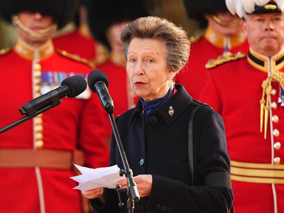 The Princess Royal attends the rededication of the Guards Memorial