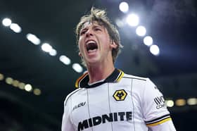 Fer Lopez celebrates scoring for Wolves against Burnley 