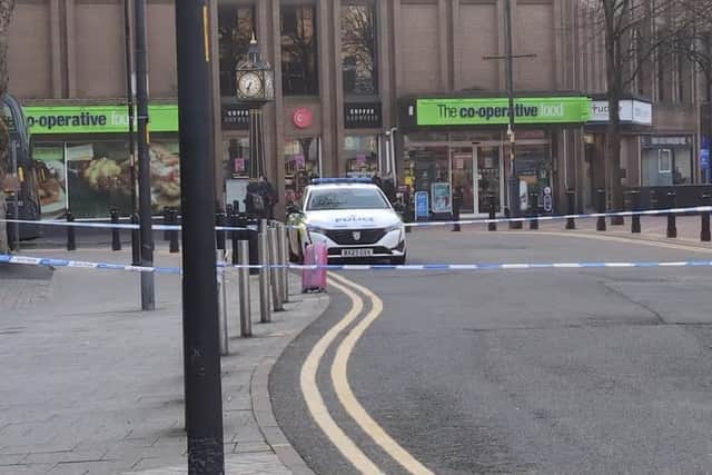 Bridge Street in Walsall was cordoned off