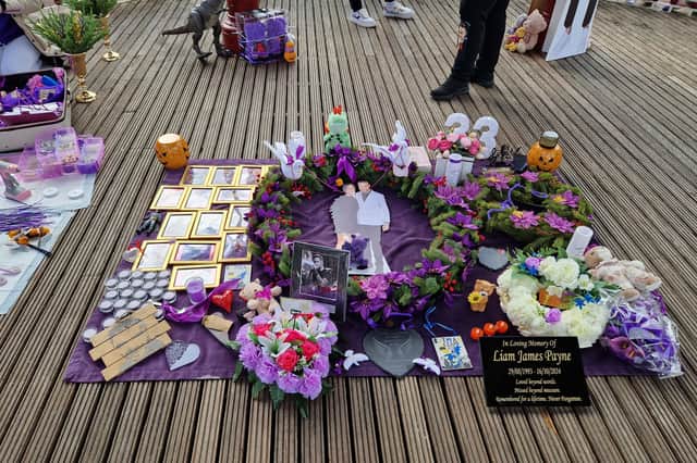Tributes to Liam Payne at the bandstand in West Park, Wolverhampton