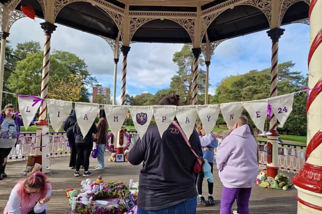 Tributes to Liam Payne at the bandstand in West Park, Wolverhampton