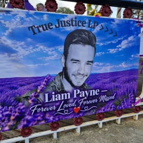 Tributes to Liam Payne at the bandstand in West Park, Wolverhampton