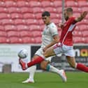 Declan Skura was switched to centre-back at half-time.