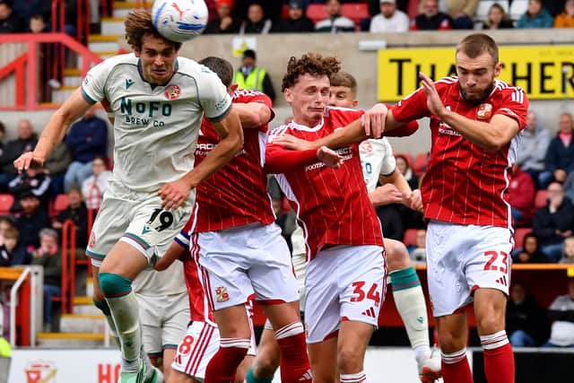 Aaron Pressley heads towards goal.