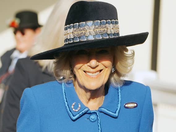 Queen Camilla attends the British Champions Day at Ascot Racecourse, Berkshire