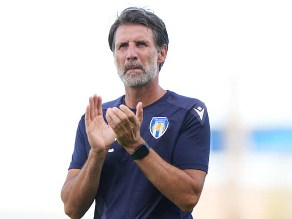 Danny Cowley applauds the fans