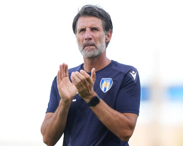 Danny Cowley applauds the fans