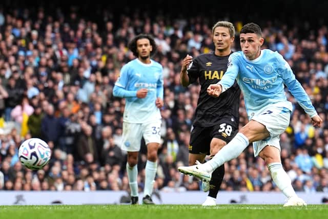 Phil Foden was also on the scoresheet (Martin Rickett/PA)