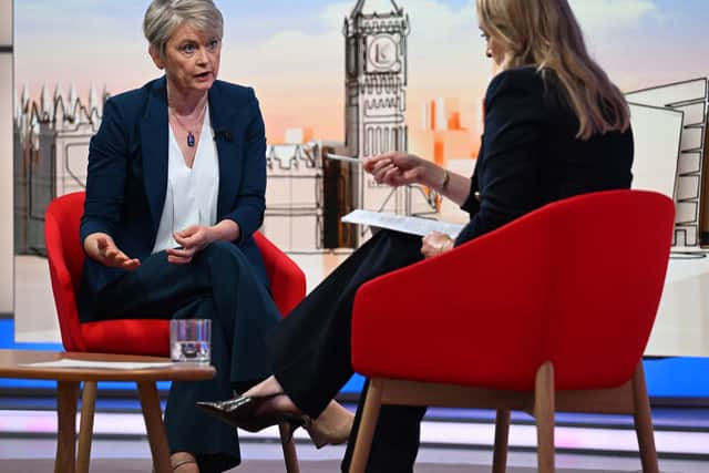 Yvette Cooper being quizzed by Laura Kuenssberg (Jeff Overs/BBC)