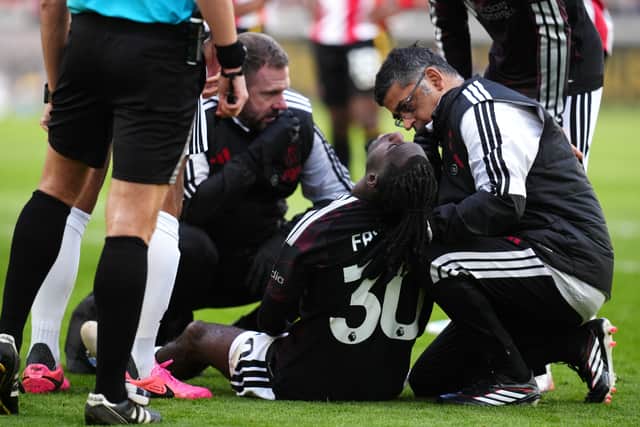 Jeremie Frimpong also suffered an injury against Brentford (John Walton/PA)
