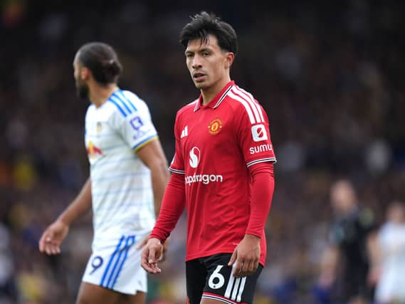 Lisandro Martinez in action against Leeds