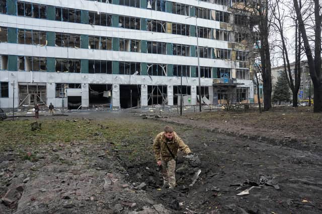 Russia said it carried out a ‘massive strike’ against targets inside Ukraine (Efrem Lukatsky/AP)
