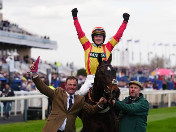 Neil King (left) with Storming George at Aintree