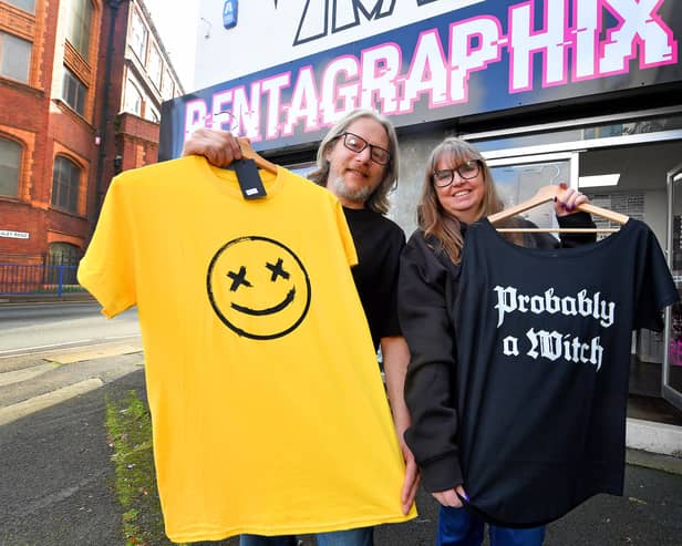 Pentagraphix, Hagley Road, Stourbridge.
Pictured are Chris and Sally Pearce-Jones.
Pic: Tim Thursfield/Iconic Media Group

