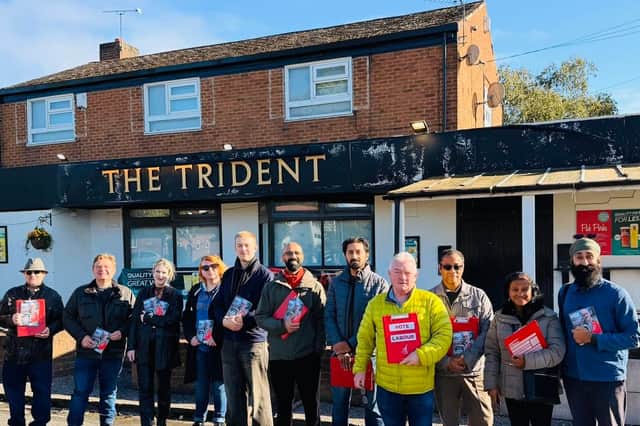 The Labour team out on the campaign trail in Shard End, Birmingham ahead of the by-election