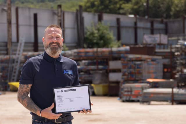 Nathan Huband with his St John Ambulance first-aid certificate