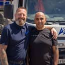Boss Nathan Huband, left, saved the life of scaffolder Raj Soni