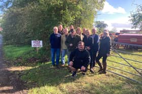 Residents And Councillors Andrew Adams And Chris Large At Levedale Road, Levedale, On Land Earmarked For A Visibility Splay For The Entrance To The Solar Farm