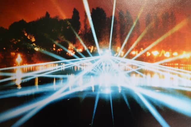 The illuminations in 1989, featured in the 2021 'I Remember Walsall Illuminations' exhibition, at Walsall Arboretum