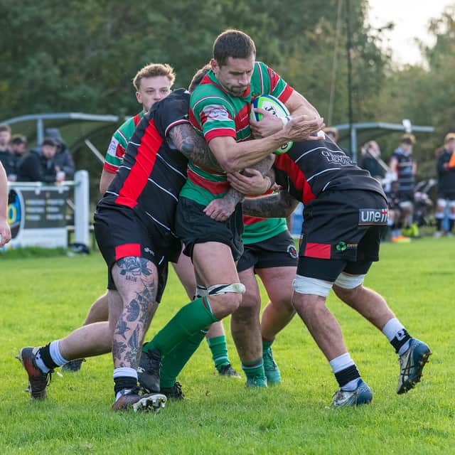 Action from Burntwood's defeat to Crewe & Nantwich on Saturday Picture: Jim Wall